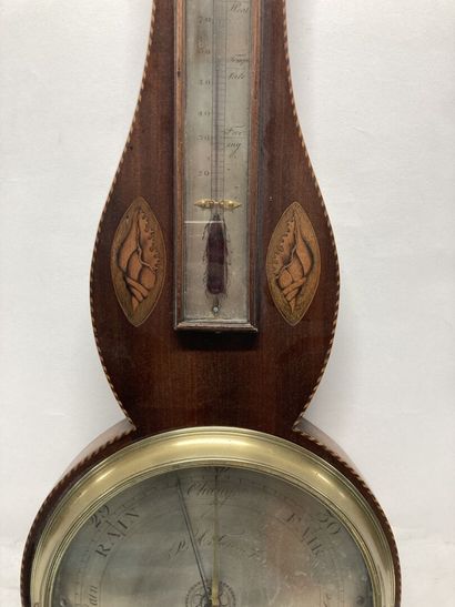 Mahogany and mahogany veneer Bury barometer
English...