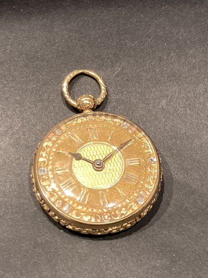 Montre de gousset or jaune 750‰ chiffres...