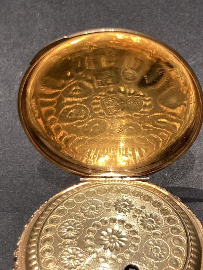 Montre de gousset or jaune 750‰ chiffres...