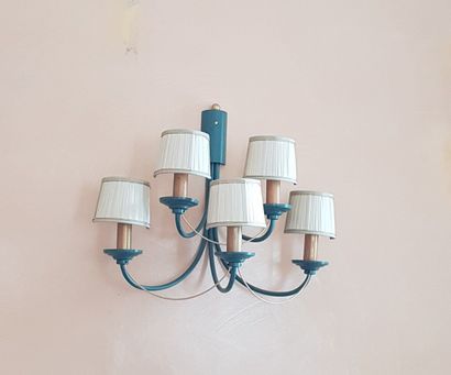 Pair of wall lights with 5 lights lacquered...