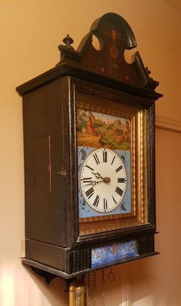 English style chime, stained wood box with...