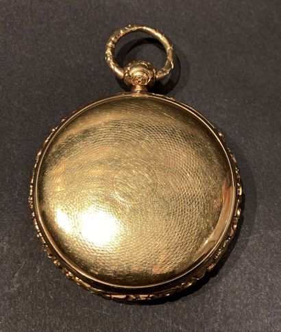 Montre de gousset or jaune 750‰ chiffres...