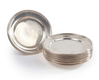 TIFFANY
Huit assiettes en argent 925%°°°
Diam....