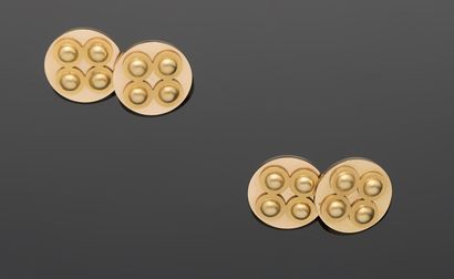 Paire de boutons de manchette en or jaune...