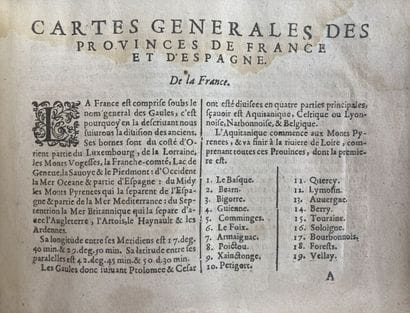TASSIN. Cartes generalles de toutes les provinces...
