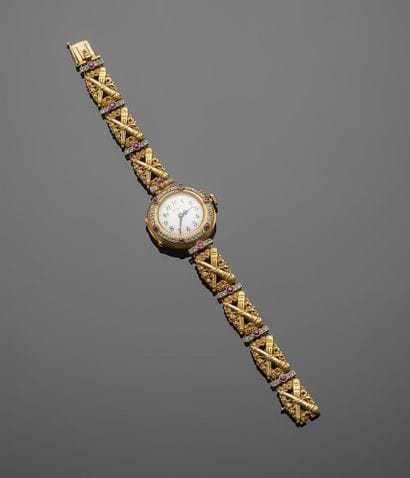 LONGINES
Montre de poignet pour dame en or...