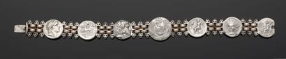Bracelet articulé en argent 1er titre 950‰,...