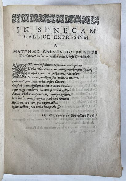 SENEQUE. Les oeuvres de l. Annaeus Seneca....