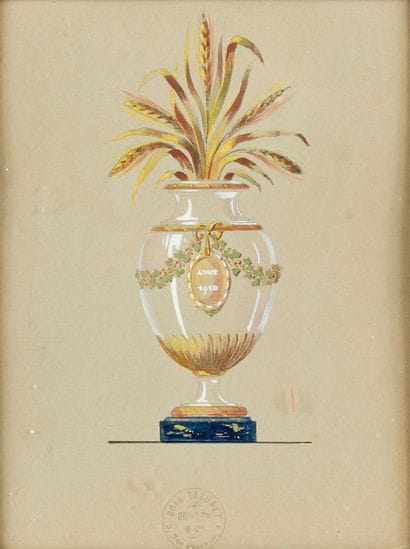 BOIN TABURET
Projet de vase
Crayon et gouache,...