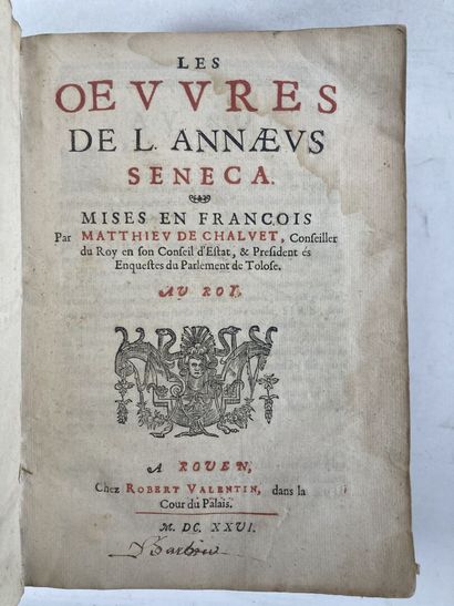 SENEQUE. Les oeuvres de l. Annaeus Seneca....