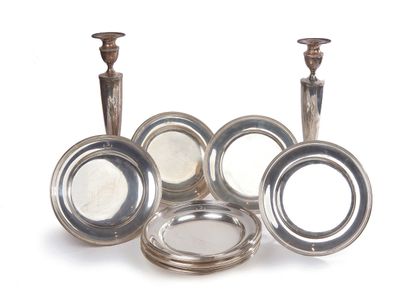 TIFFANY
Huit assiettes en argent 925%°°°
Diam....