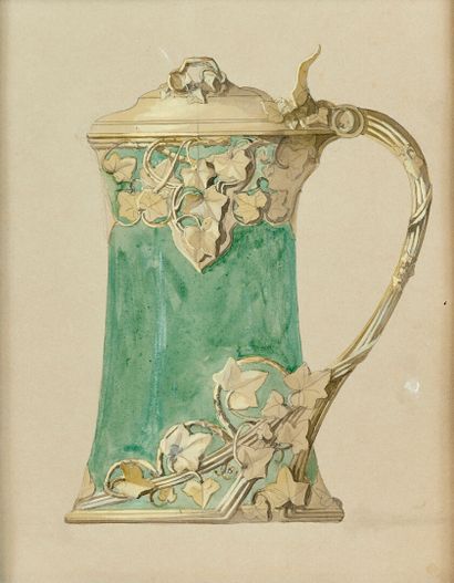 Ecole Française vers 1900
Chope 
Dessin de...