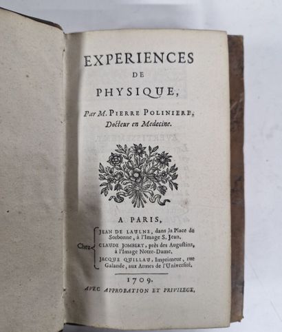 POLINIERE. Experiences de physique. Paris,...