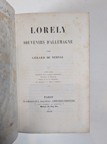 NERVAL (G.de). Lorely. Souvenirs d'Allemagne....