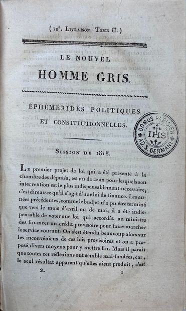 L'HOMME GRIS OU PETITE CHRONIQUE. Paris,...