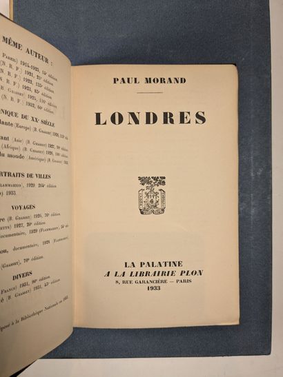 MORAND (P.). Londres. Paris, Plon, 1933....
