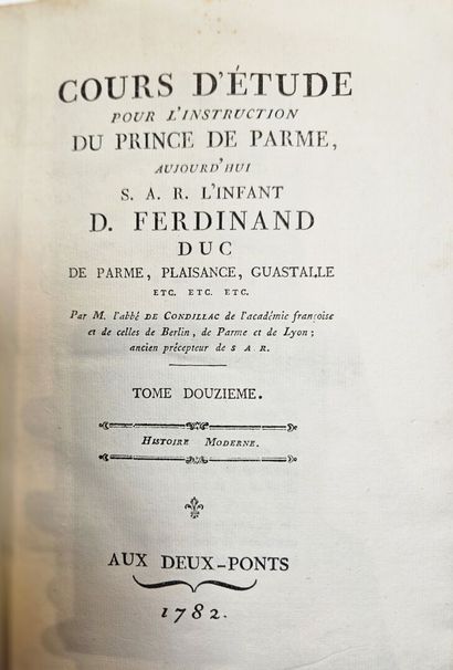 CONDILLAC. Cours d'étude pour l'instruction...