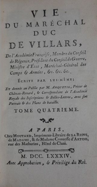 FORBIN. Mémoires. Amsterdam, Girardi, 1730....