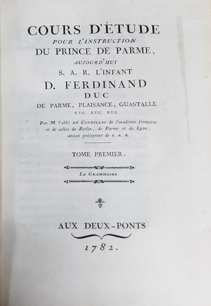 CONDILLAC. Cours d'étude pour l'instruction...