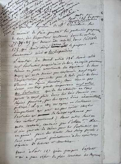 PROJET DE CODE FORESTIER.1824-1827. Réunion...