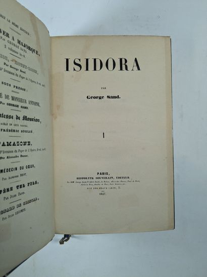 SAND (G.). Isidora. Paris, Souverain, 1847....