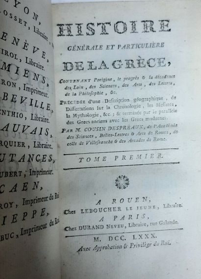 COUSIN DESPREAUX. Histoire générale et particulière...