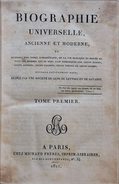 MICHAUD. Biographie universelle, ancienne...