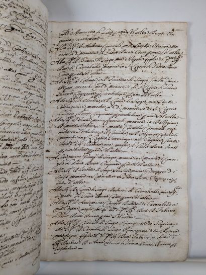 MANUSCRIT ITALIEN du XVIIIe siècle.- FAMILLE...