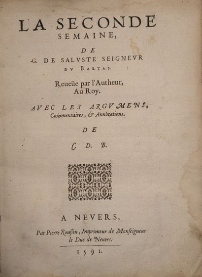 DU BARTAS (G. de Saluste). La seconde semaine....