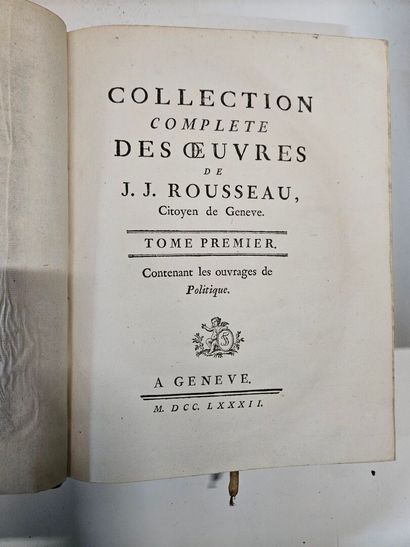 ROUSSEAU (JJ.). Collection complète des oeuvres...