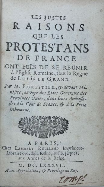 FORESTIER. Apologie pour les réunis ; ou...