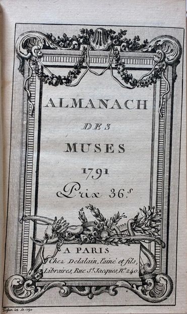 ALMANACH DES MUSES. Paris, Delalain, 1781,...