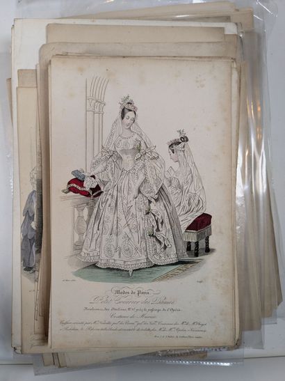 GRAVURES DE MODE de 1828 à 1878. Modes de...