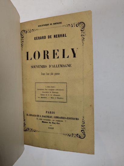 NERVAL (G.de). Lorely. Souvenirs d'Allemagne....