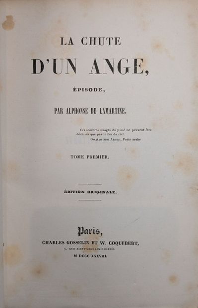 LAMARTINE (Alph. de). OEuvres. Paris, Gosselin,...