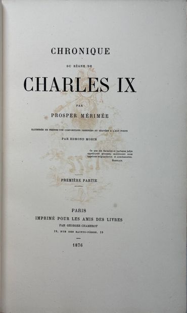 MERIMEE. Chronique du règne de Charles IX....