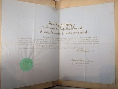 MANUSCRIT DU XIXe siècle.- FRANCE et VENEZUELA.-...