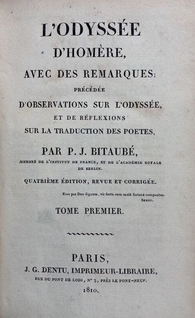 HOMERE. L'Iliade et l'Odyssée avec des remarques...