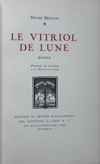 BERAUD (H.). Le vitriol de lune. Portrait...