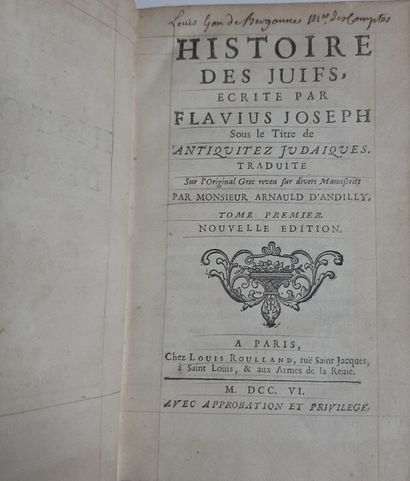 ANDILLY (Arnaud d'). Histoire des juifs écrite...
