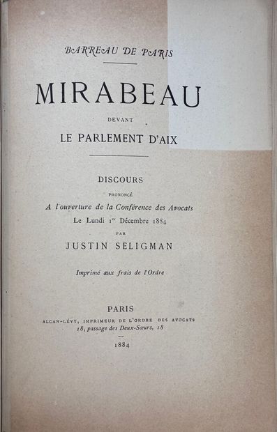 MIRABEAU.- Recueil rassemblant les oeuvres...