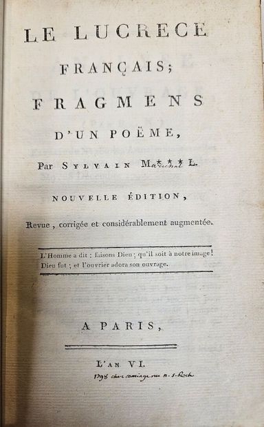 SENANCOUR (P. de). De l'amour. Paris, Capelle...