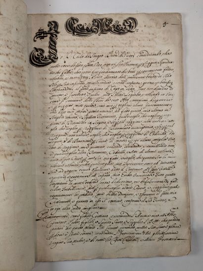 MANUSCRIT ITALIEN du XVIIIe siècle.- FAMILLE...