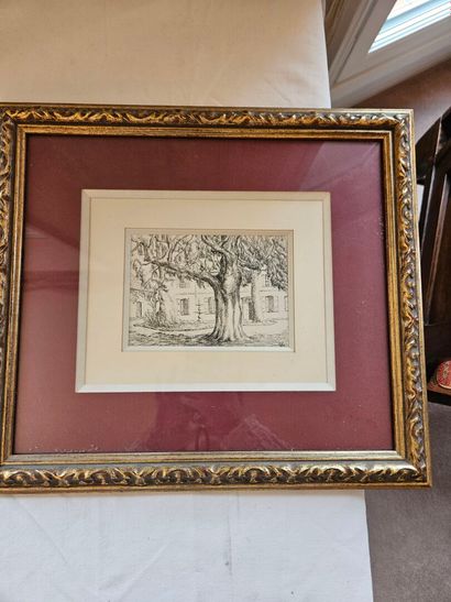 Lot of frames including embroidery depicting...