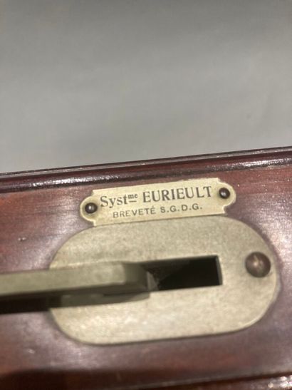 Mahogany and metal telephone, Eurieult type...