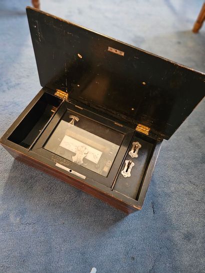 Mahogany and blackened wood case music b...