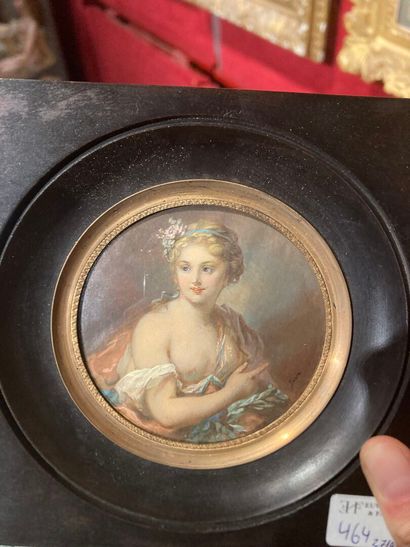 Miniature of a young woman
Signed 