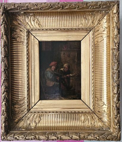 Dutch school, 19th century
Tavern scene
Oil...