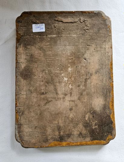 Rectangular glazed ceramic plate decorated...
