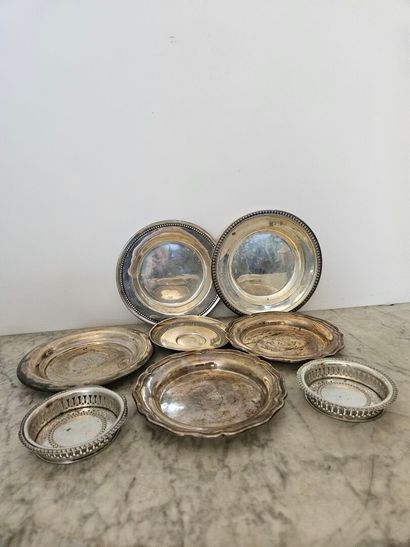 Lot including:
-Pair of silver coasters 1st...
